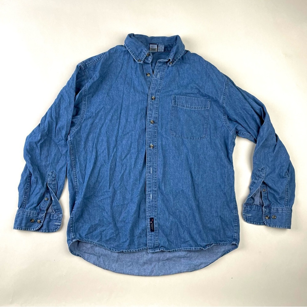 Port and Company Blue Denim Shirt